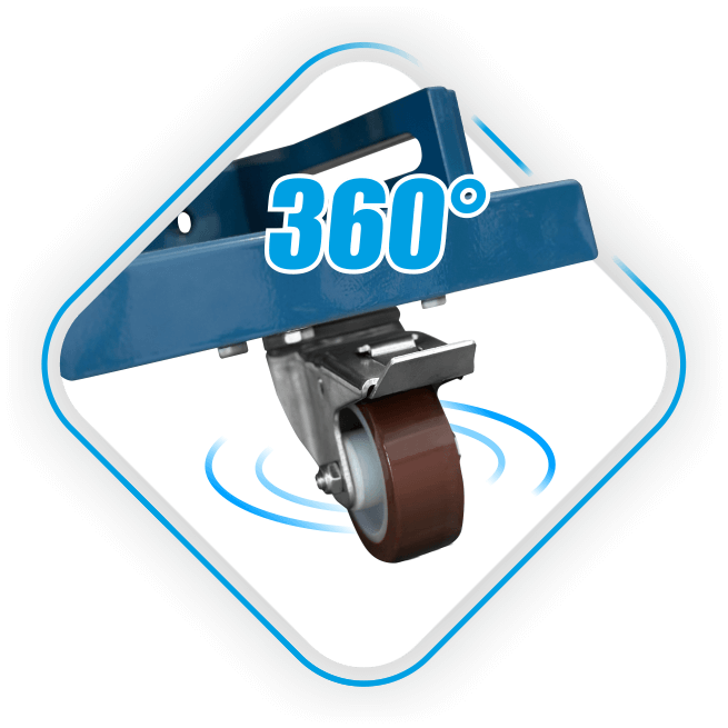 Kółka zastosowane w wózkach na narzędzia ułatwiające przemieszczanie po warsztacie.